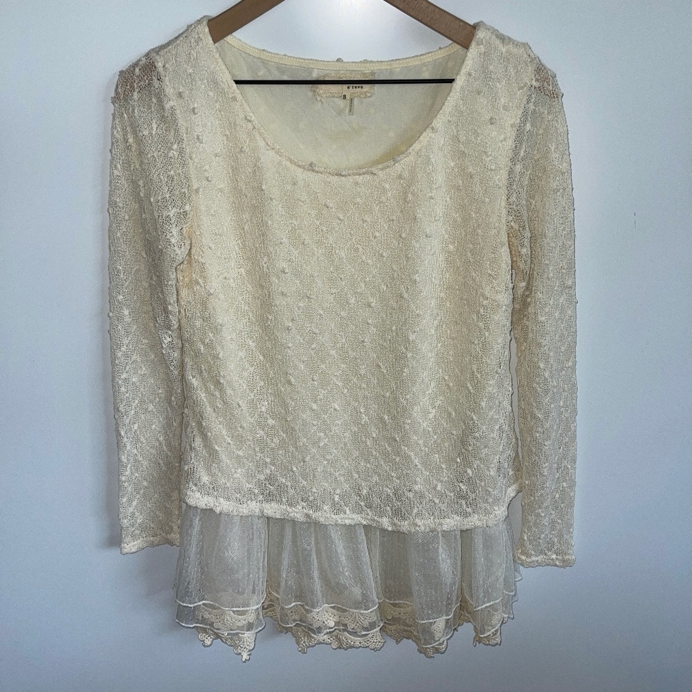 A'reve Lace and Knit Sweater Size‎ Small